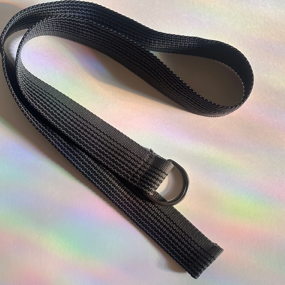 48" Black Woven Belt with D-Ring Buckle Skater Belt